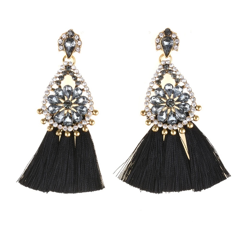 Black Tassel Earrings